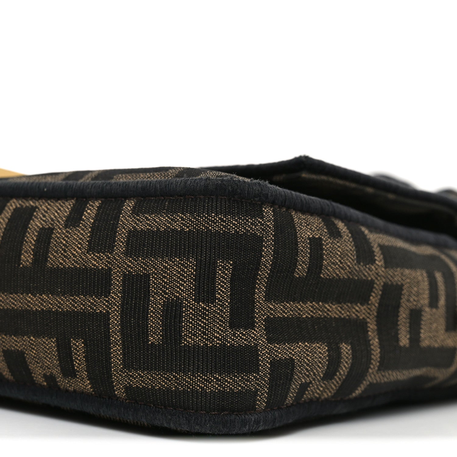 Fendi Fabric Jacquard FF 1974 Medium Baguette Tobacco Moro Black