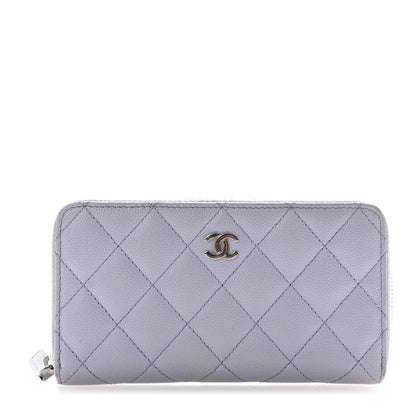 Chanel Caviar Quilted Medium Zip Around Wallet Light Purple 1 of 8