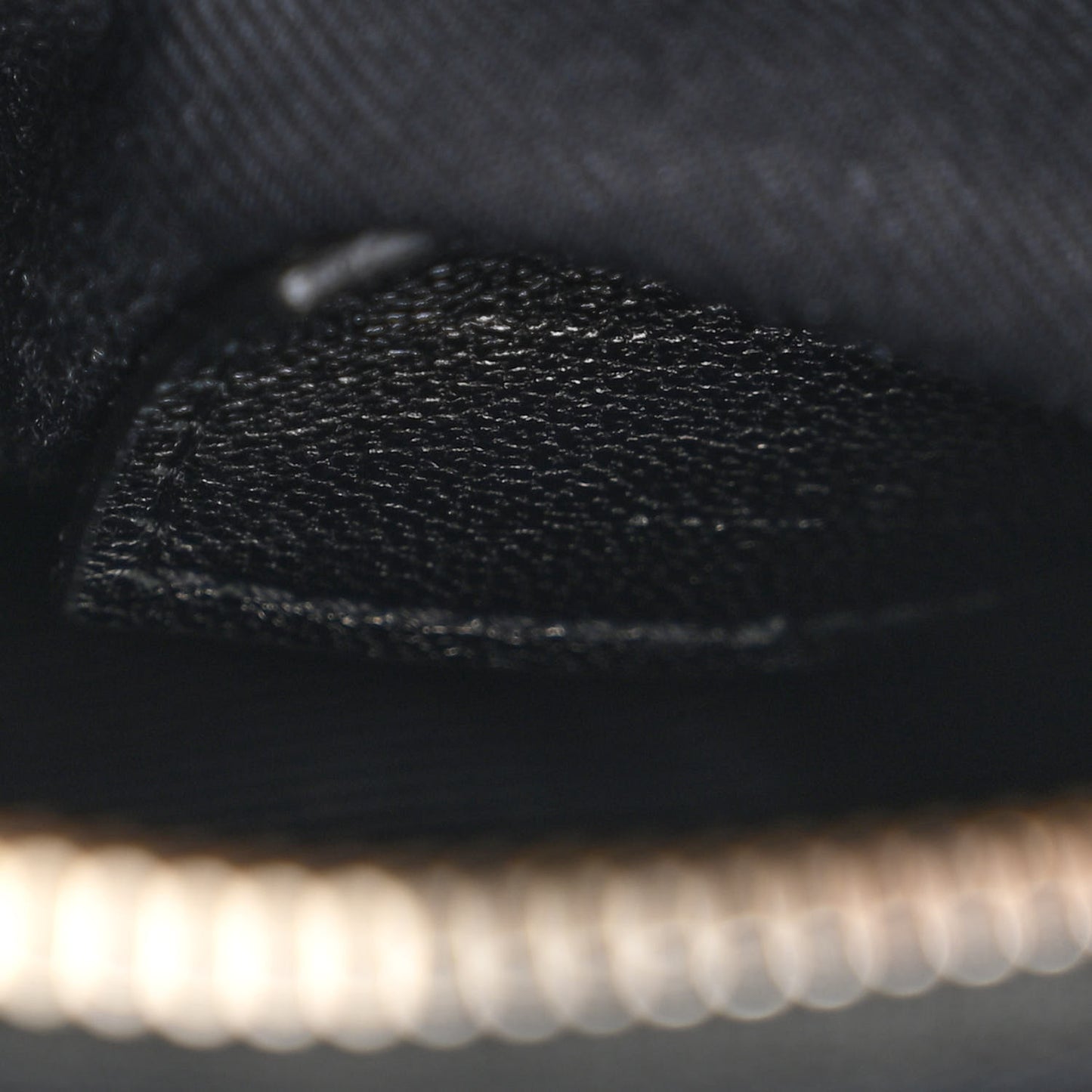 Sheepskin Matelasse Chevron Monogram College Chain Wallet Black