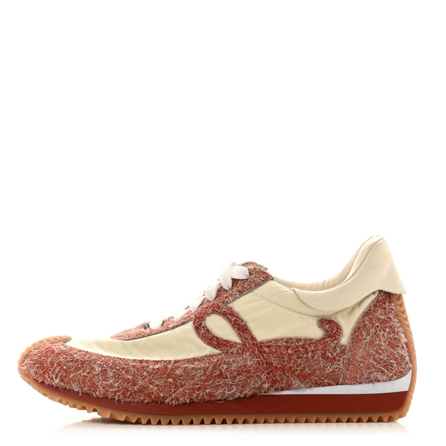 Loewe Nylon Brushed Suede Flow Runner Sneakers 40 Red Soft White 1 of 10