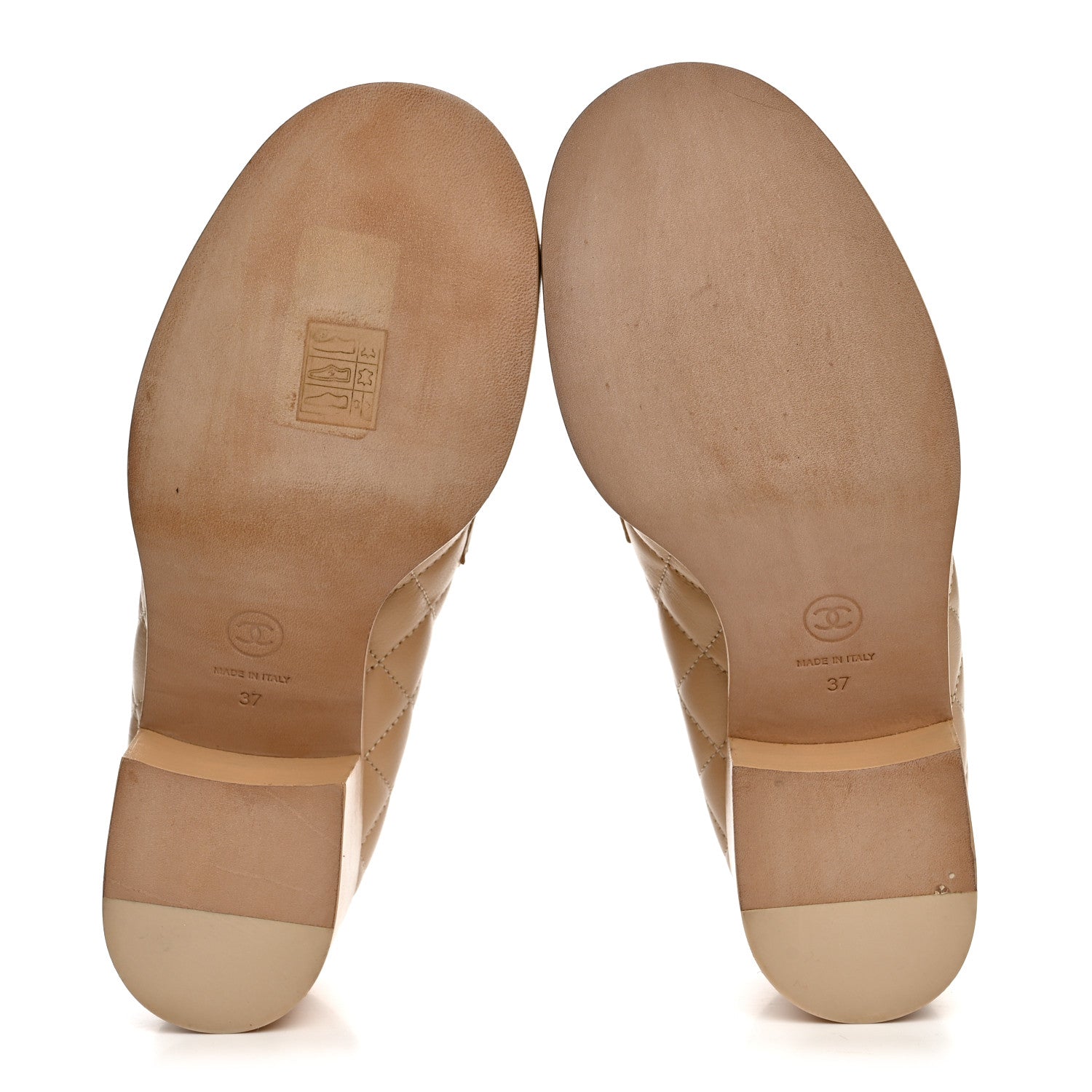 Chanel Lambskin Quilted CC Heart Loafers 37 Beige 37 Beige 6 of 11