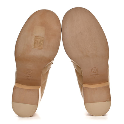 Chanel Lambskin Quilted CC Heart Loafers 37 Beige 37 Beige 6 of 11