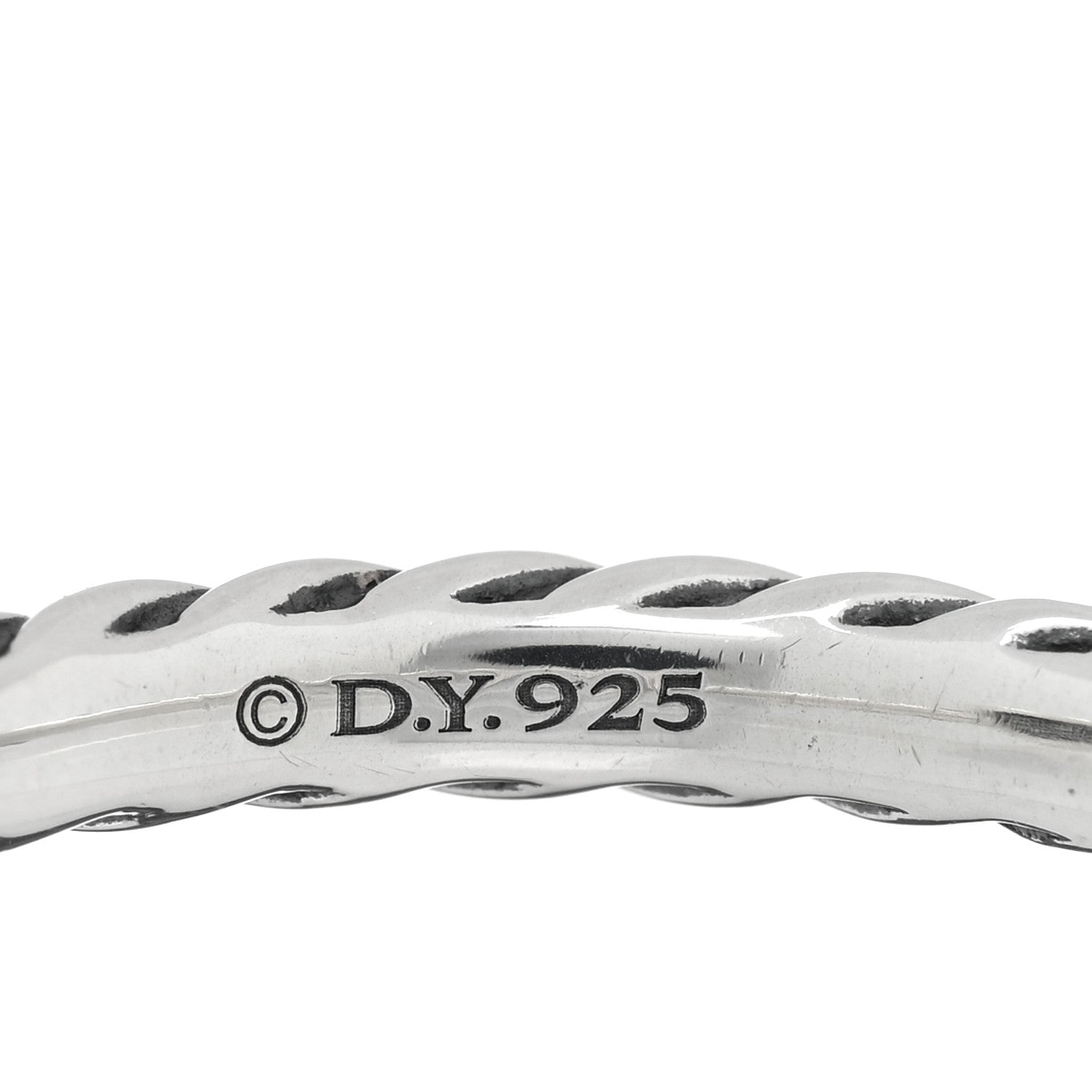 David Yurman Sterling Silver Diamond Cable Classics Heart Ring 54 7 4 of 4