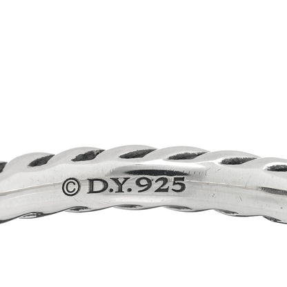 David Yurman Sterling Silver Diamond Cable Classics Heart Ring 54 7 4 of 4