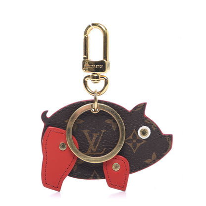 Louis Vuitton Calfskin Monogram Pig Bag Charm Key Holder Rouge 1 of 4