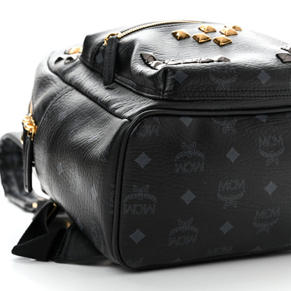 MCM Grained Calfskin Visetos Studded Small Stark M Backpack Black 8 of 9