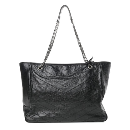 Saint Laurent Crinkled Calfskin Matelasse Monogram Large Niki Shopping Tote Bag Black 2 of 10