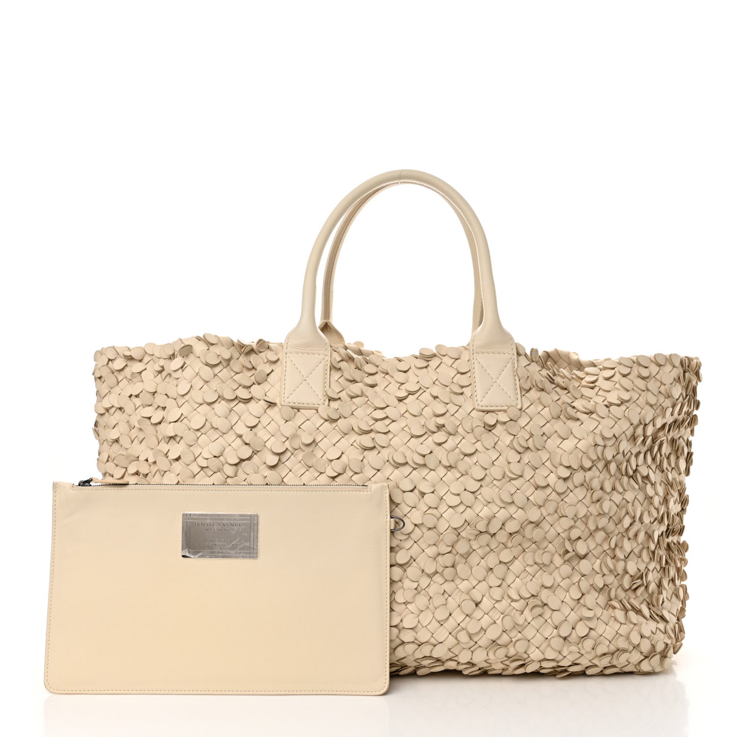 Nappa Intrecciato Medium Paillettes Cabat Cream