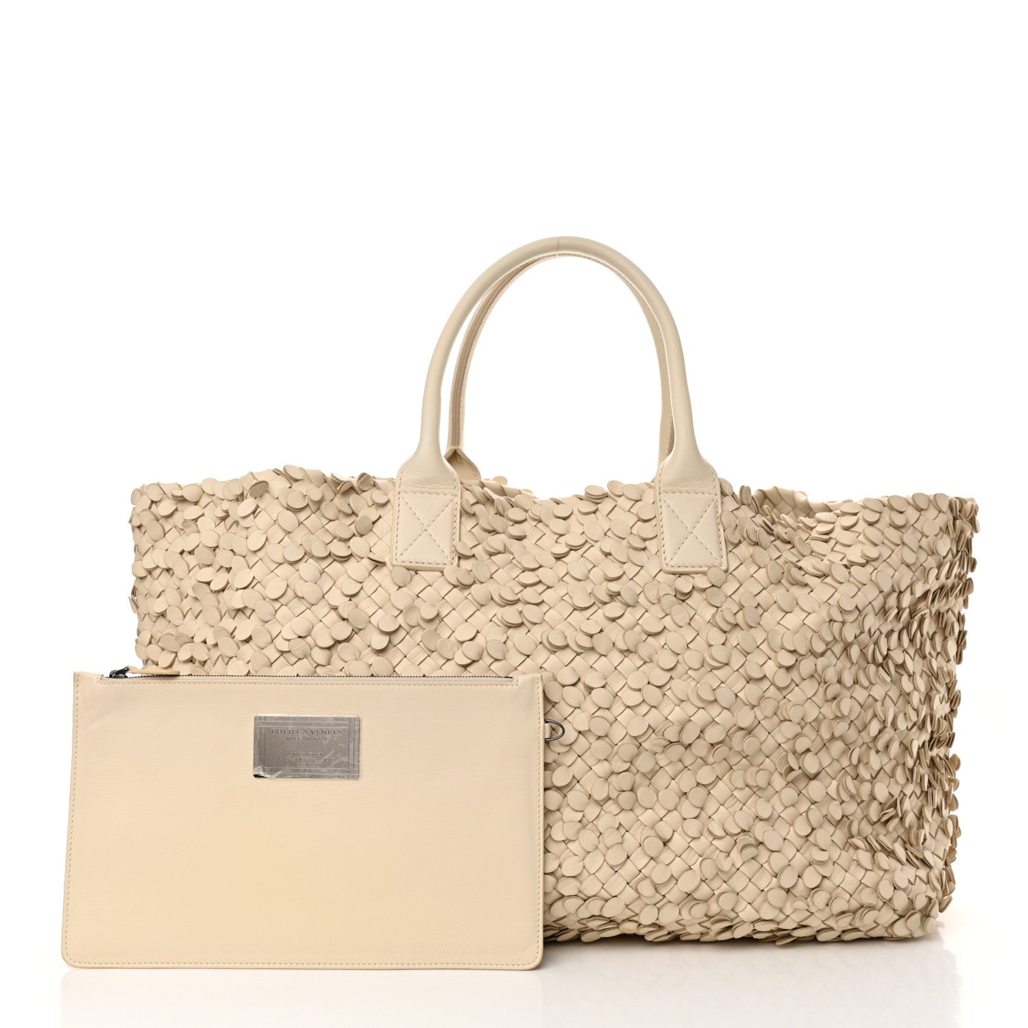 Bottega Veneta Nappa Intrecciato Medium Paillettes Cabat Cream 3 of 16
