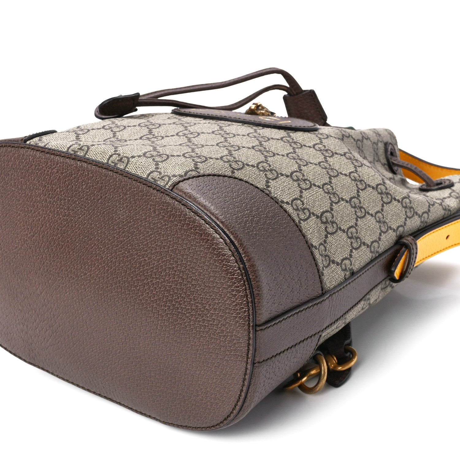 Gucci GG Supreme Monogram Neo Vintage Drawstring Bucket Backpack Beige New Acero Crop 12 of 12