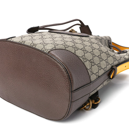 Gucci GG Supreme Monogram Neo Vintage Drawstring Bucket Backpack Beige New Acero Crop 12 of 12