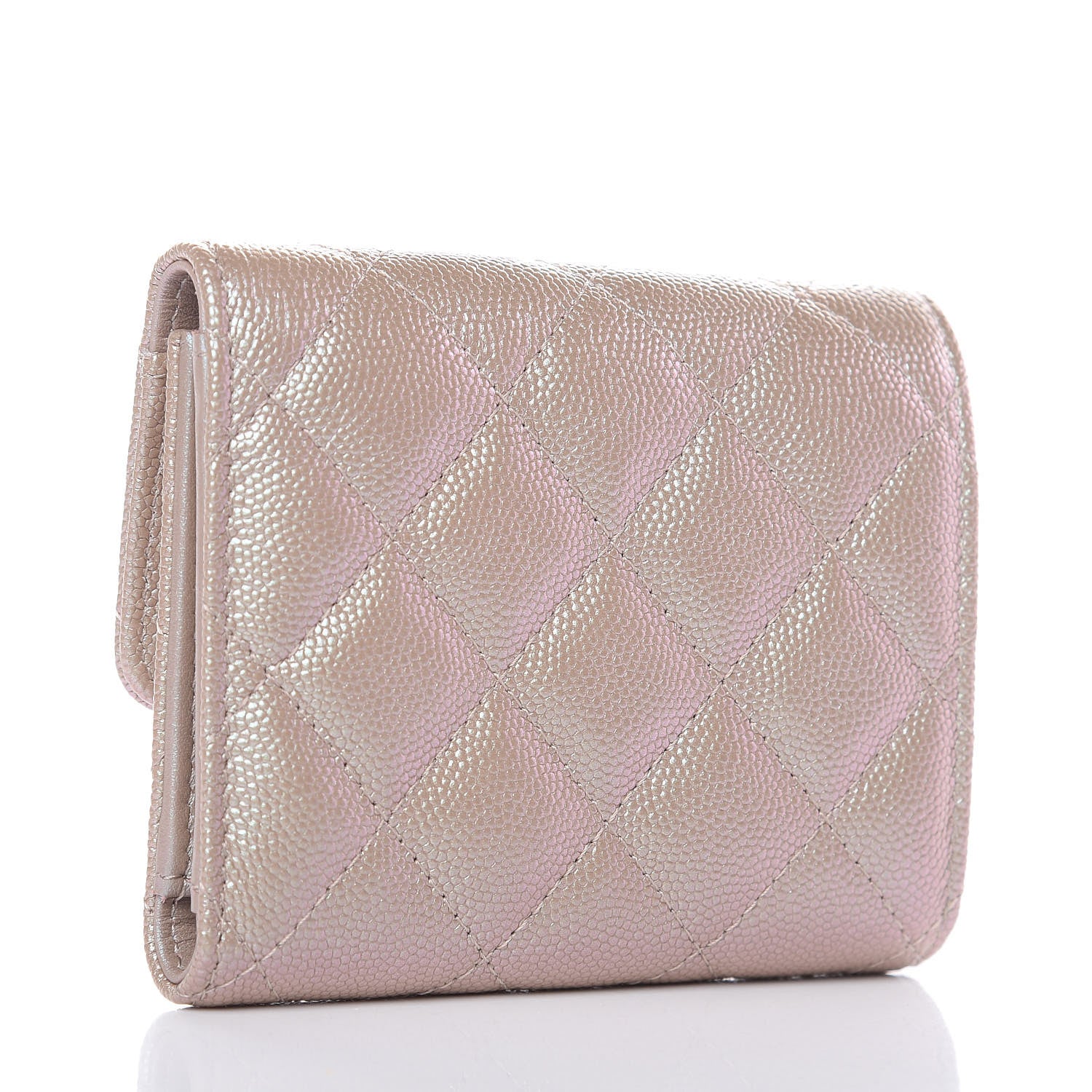 Chanel Iridescent Caviar Quilted Small Flap Wallet Beige 4 of 8