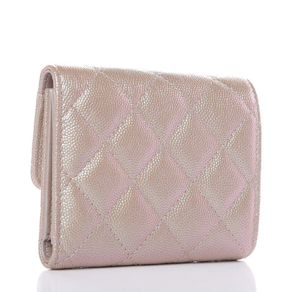 Chanel Iridescent Caviar Quilted Small Flap Wallet Beige 4 of 8