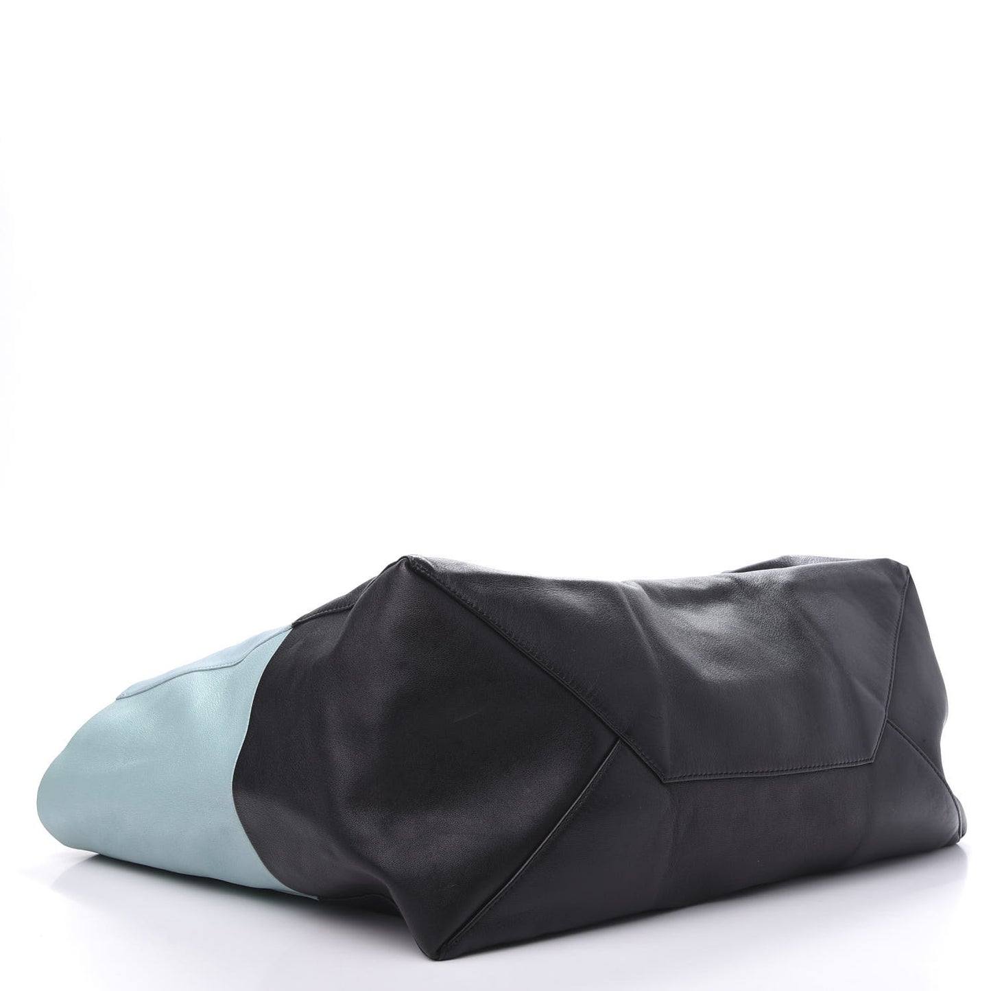 Lambskin Horizontal Bi-Color Cabas Black Glacier