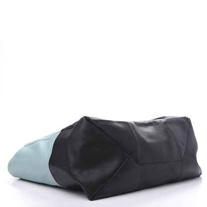 Celine Lambskin Horizontal Bi-Color Cabas Black Glacier 4 of 11