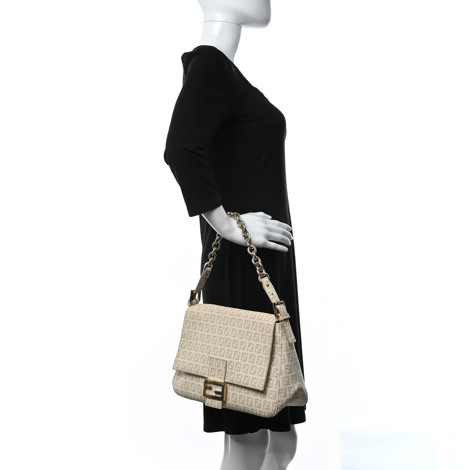 Fendi Zucchino Spalmati Forever Mama Baguette Crema Ecru 2 of 12