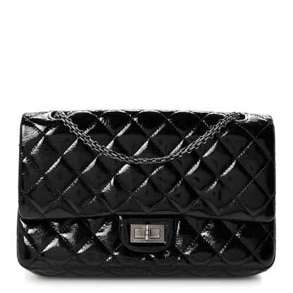 Chanel Distressed Patent Quilted 2.55 Reissue 227 Flap Black 1 of 10