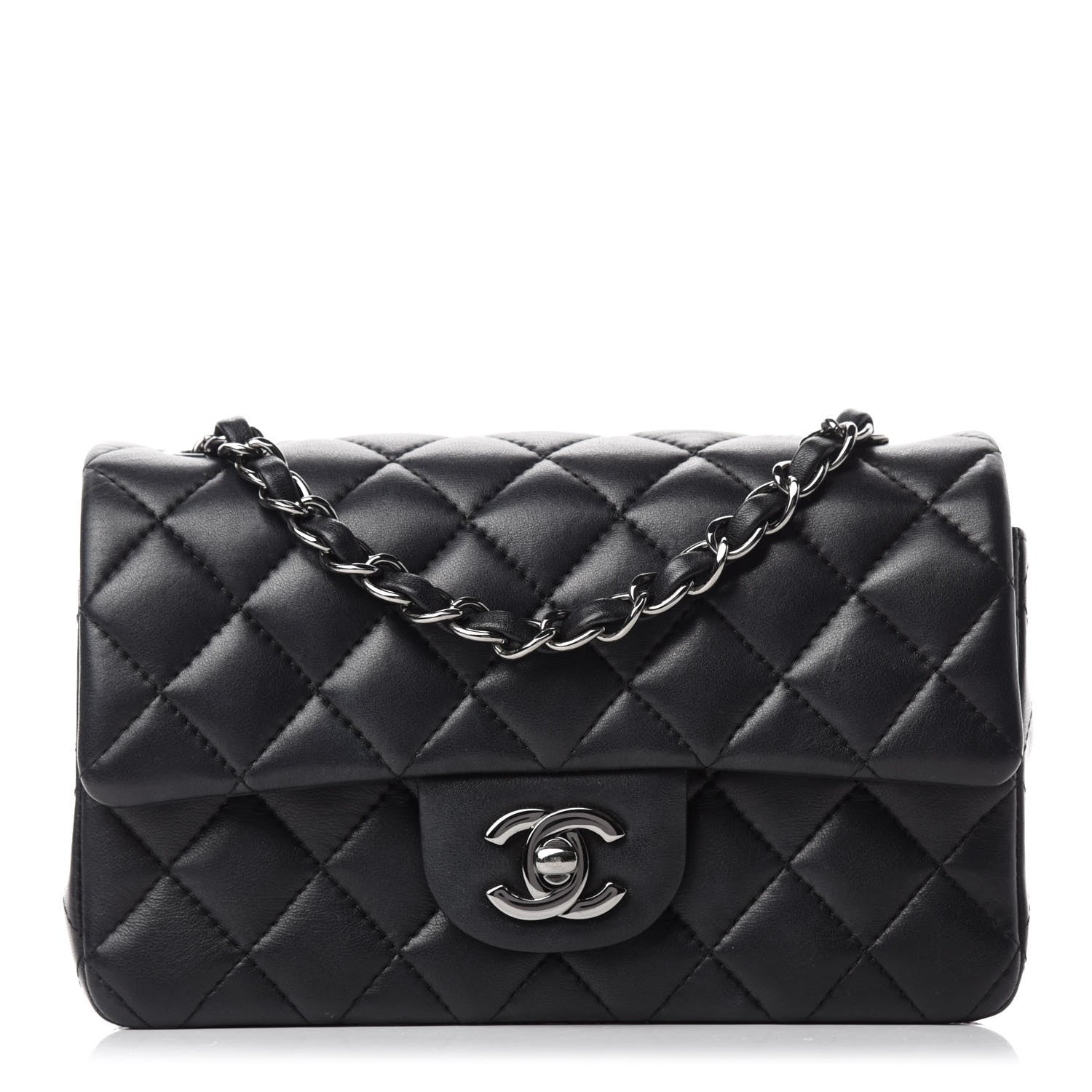 Chanel Lambskin Quilted Mini Rectangular Flap Black 1 of 10