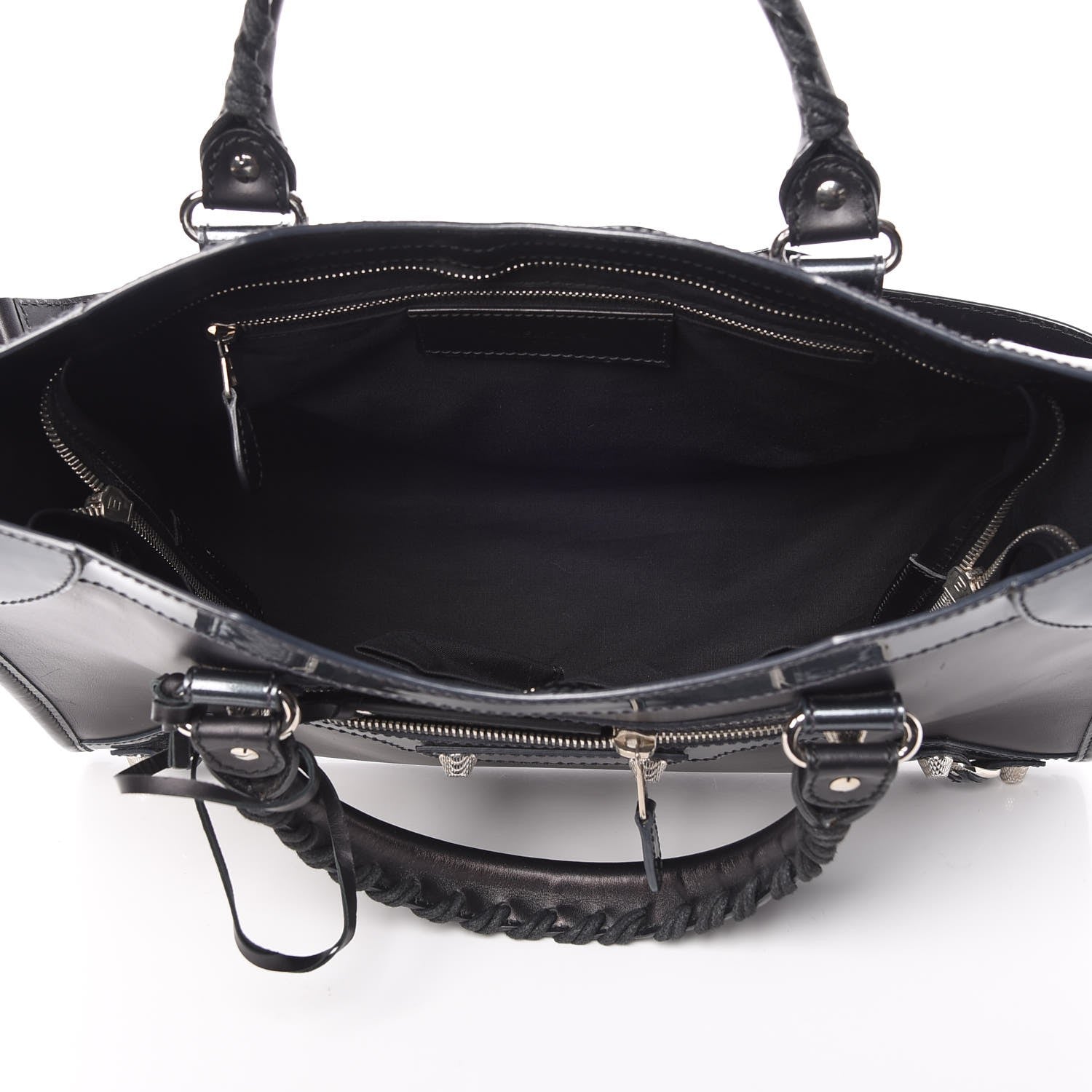 Balenciaga Smooth Calfskin Metallic Patent Giant 12 Silver Hardware City Black Gris 6 of 11