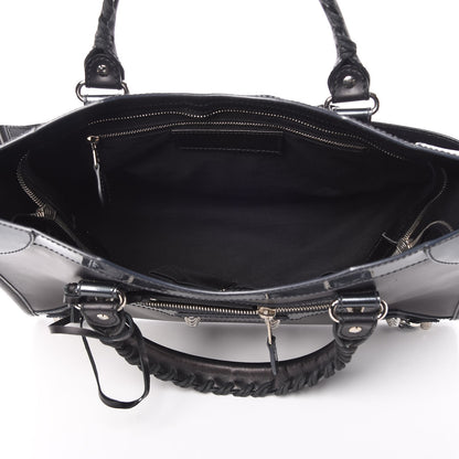 Balenciaga Smooth Calfskin Metallic Patent Giant 12 Silver Hardware City Black Gris 6 of 11