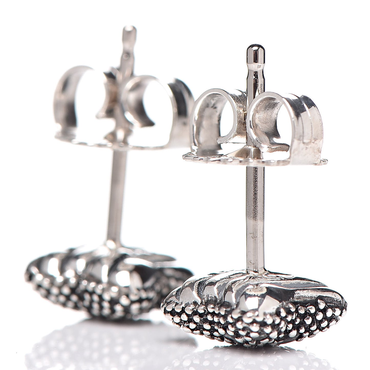 Sterling Silver Diamond Midnight Melange Quatrefoil Earrings