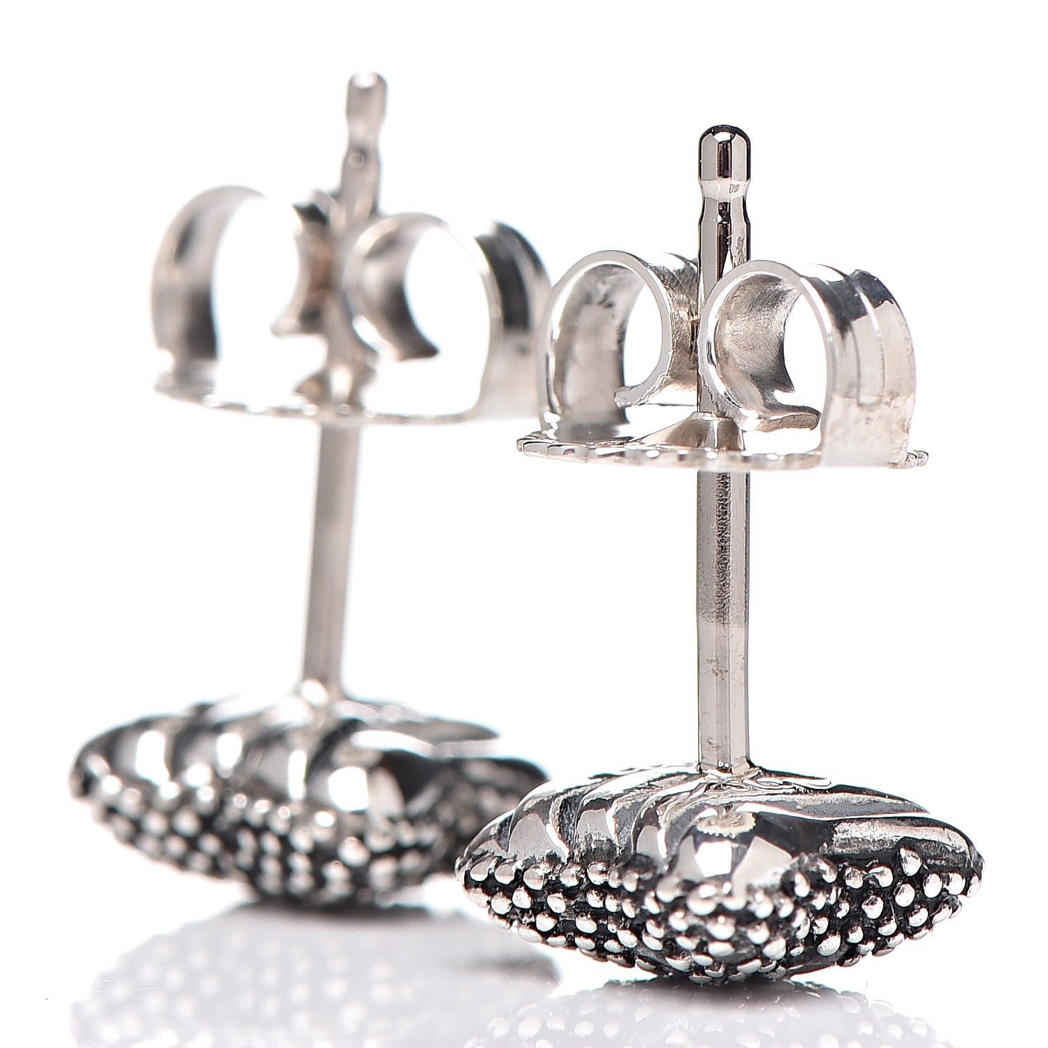 David Yurman Sterling Silver Diamond Midnight Melange Quatrefoil Earrings 3 of 5