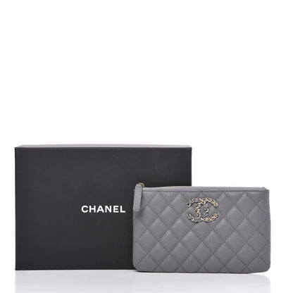 Chanel Caviar Quilted French New Wave Small CC Pouch Grey 11 of 11