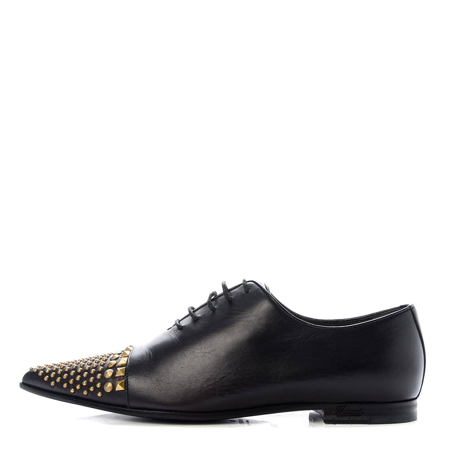 Calfskin Studded Lace Up Oxford 36.5 Black