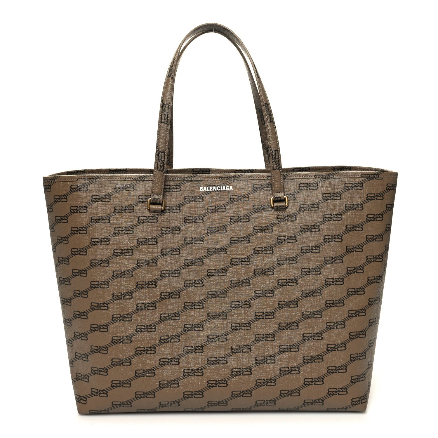 Balenciaga Coated Canvas BB Monogram Large Signature East West Shopper Bag Beige Brown 1 of 10