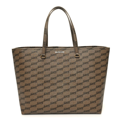 Balenciaga Coated Canvas BB Monogram Large Signature East West Shopper Bag Beige Brown 1 of 10