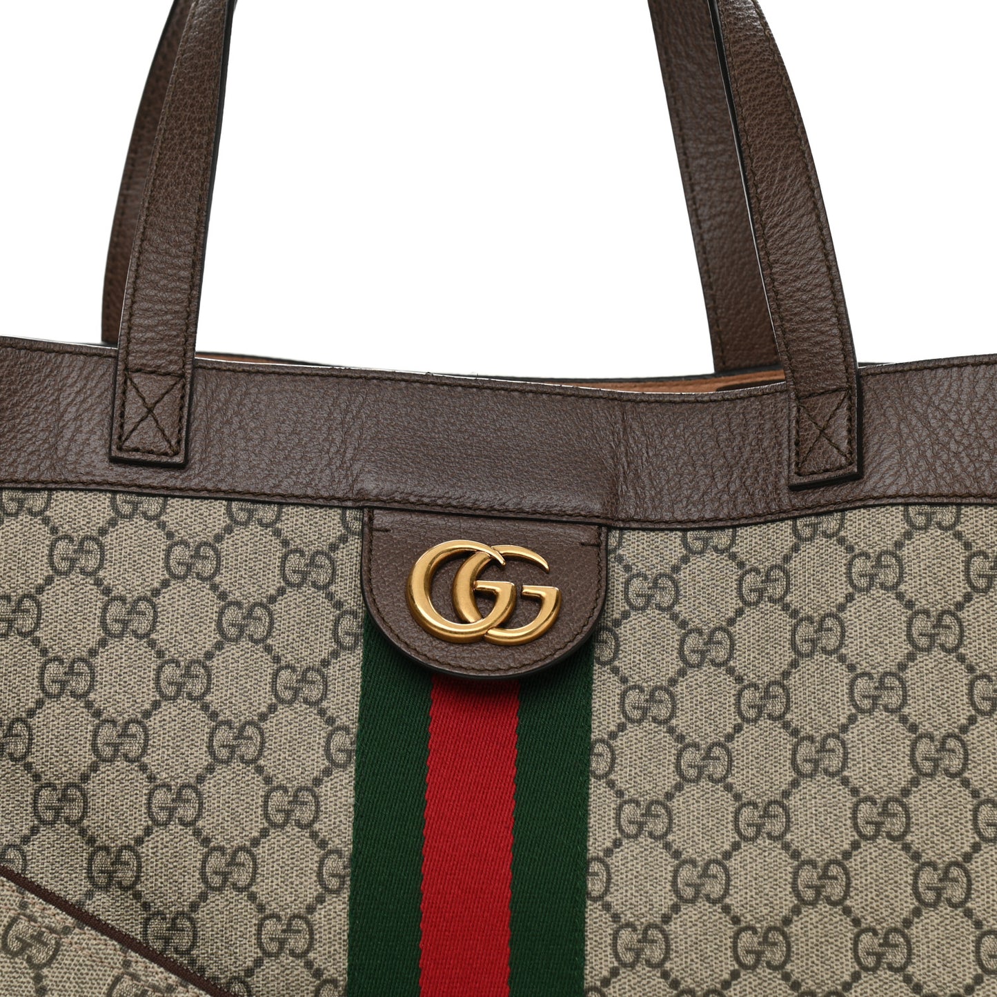 GG Supreme Monogram Web Ophidia Tote Brown