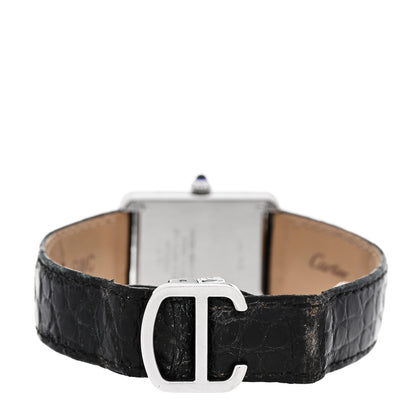 Cartier Stainless Steel Alligator 24mm Tank Solo Quartz Watch 3 of 4