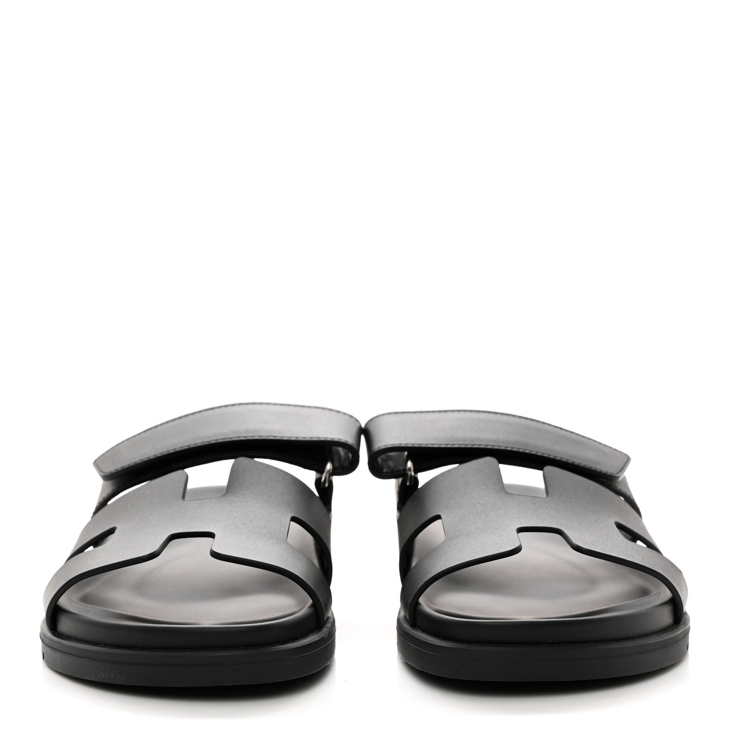 Hermes Calfskin Womens Chypre Sandals 39 Black 2 of 9