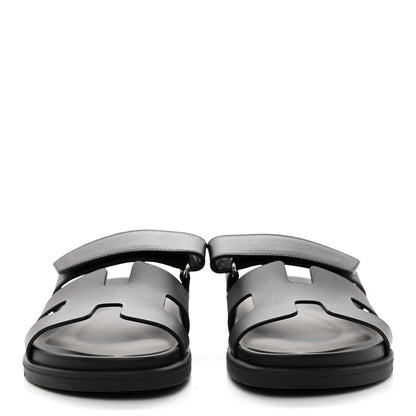 Hermes Calfskin Womens Chypre Sandals 39 Black 2 of 9