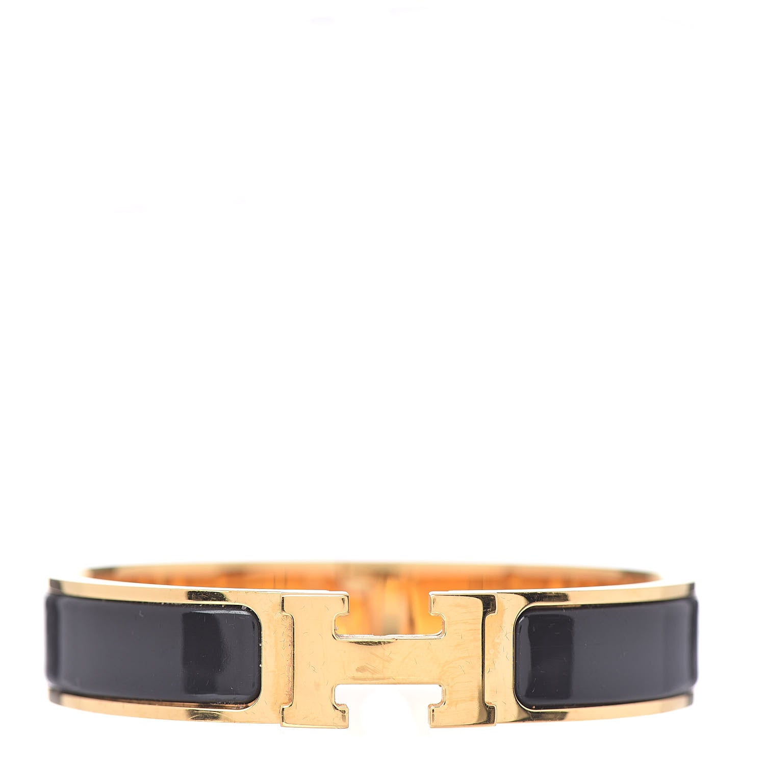 Hermes Enamel Narrow Clic Clac H Bracelet PM Black 1 of 4