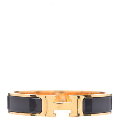 Hermes Enamel Narrow Clic Clac H Bracelet PM Black 1 of 4