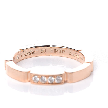 Cartier 18K Pink Gold Diamond Maillon Panthere Wedding Band Ring 50 5.25 4 of 5