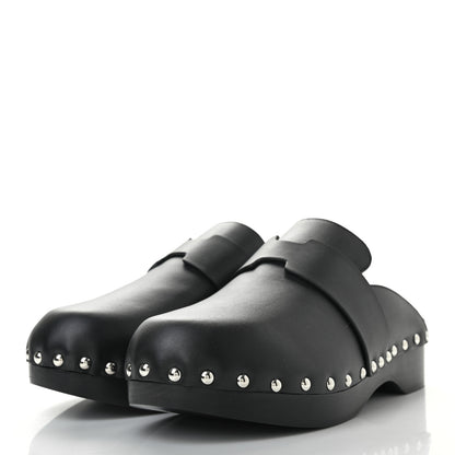 Hermes Calfskin Calya Mules 37 Black 3 of 8