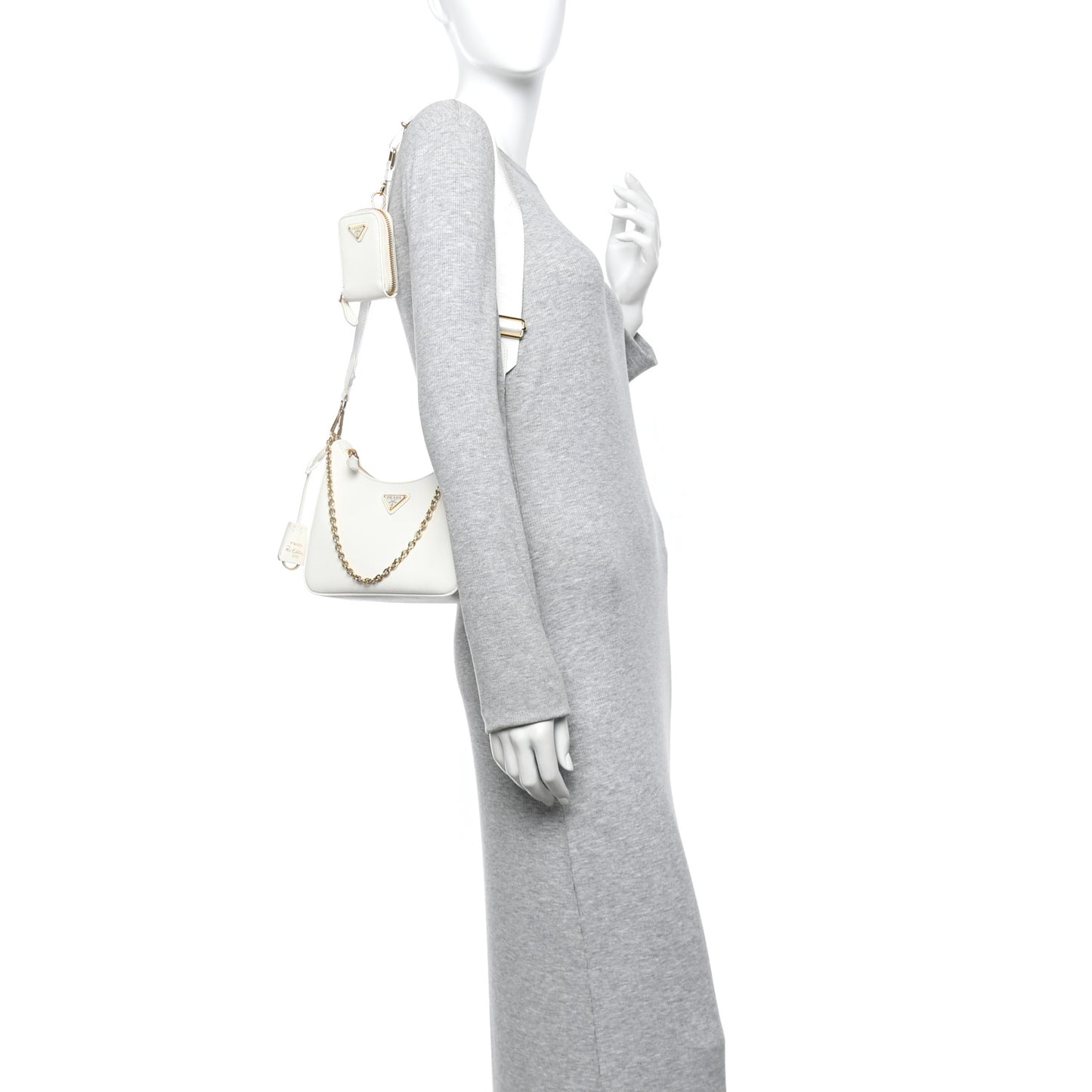 Saffiano Re-Edition 2005 Shoulder Bag White
