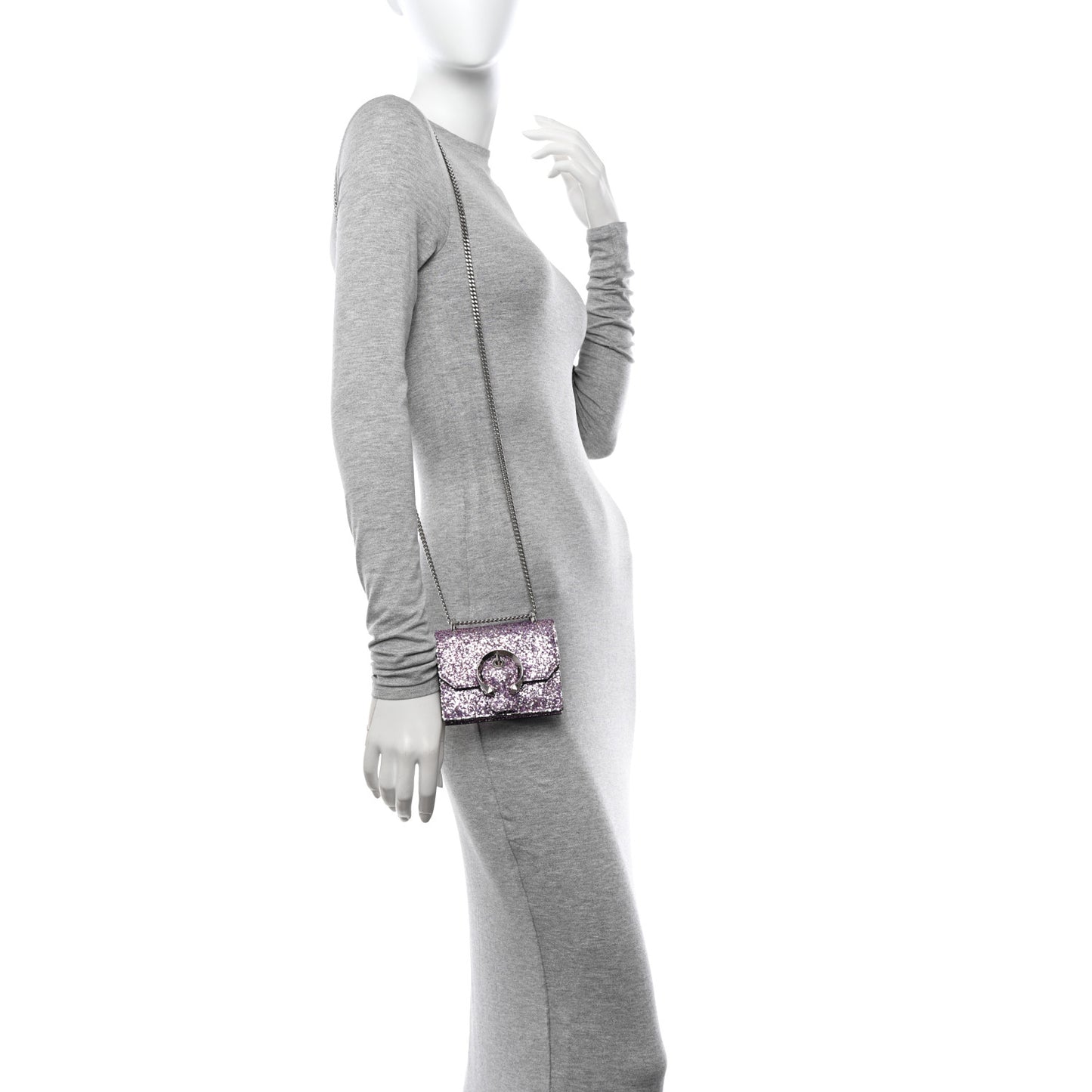 Coarse Glitter Mini Paris Crossbody Pink Violet