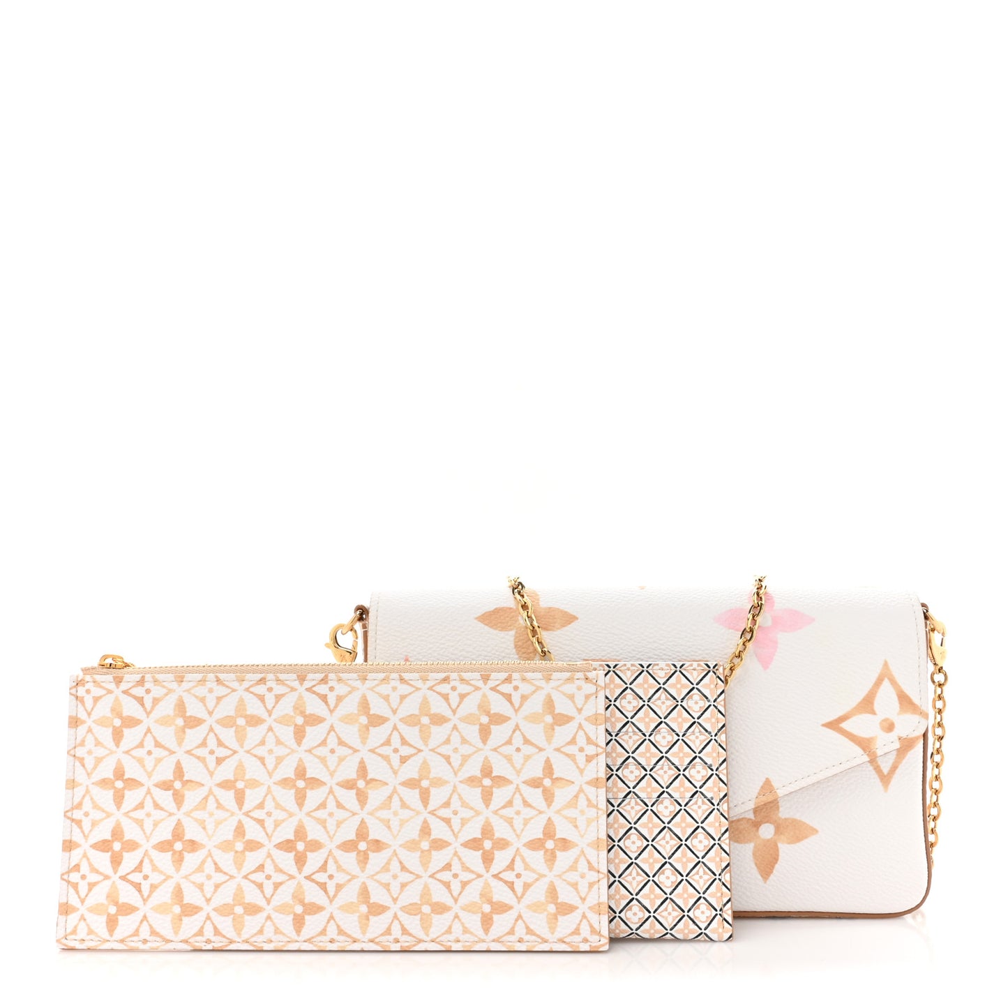 Monogram Giant By The Pool 2.0 Felicie Pochette Chain Wallet Beige