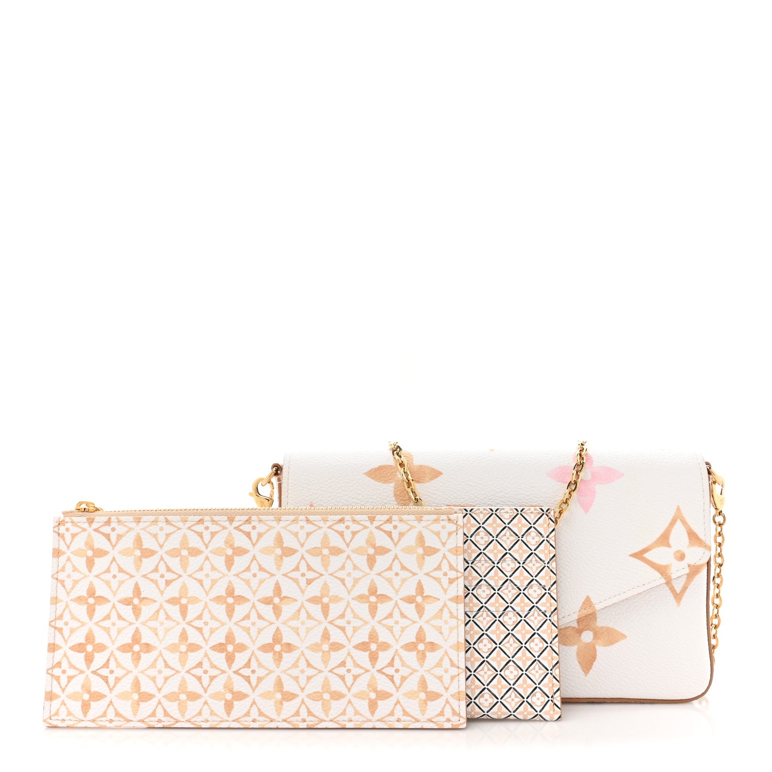 Louis Vuitton Monogram Giant By The Pool 2.0 Felicie Pochette Chain Wallet Beige 3 of 12