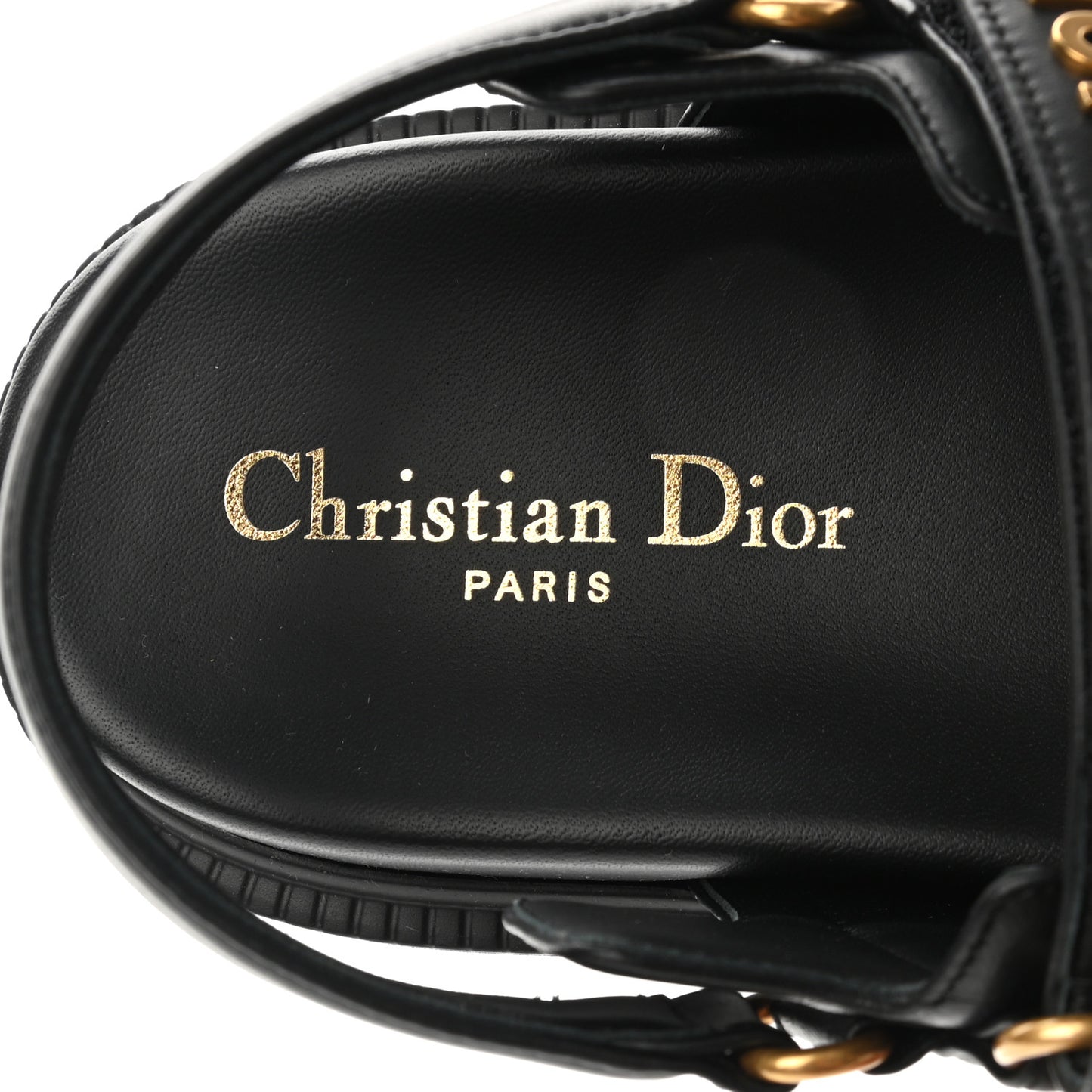 Lambskin Dioract Sandals 39 Black