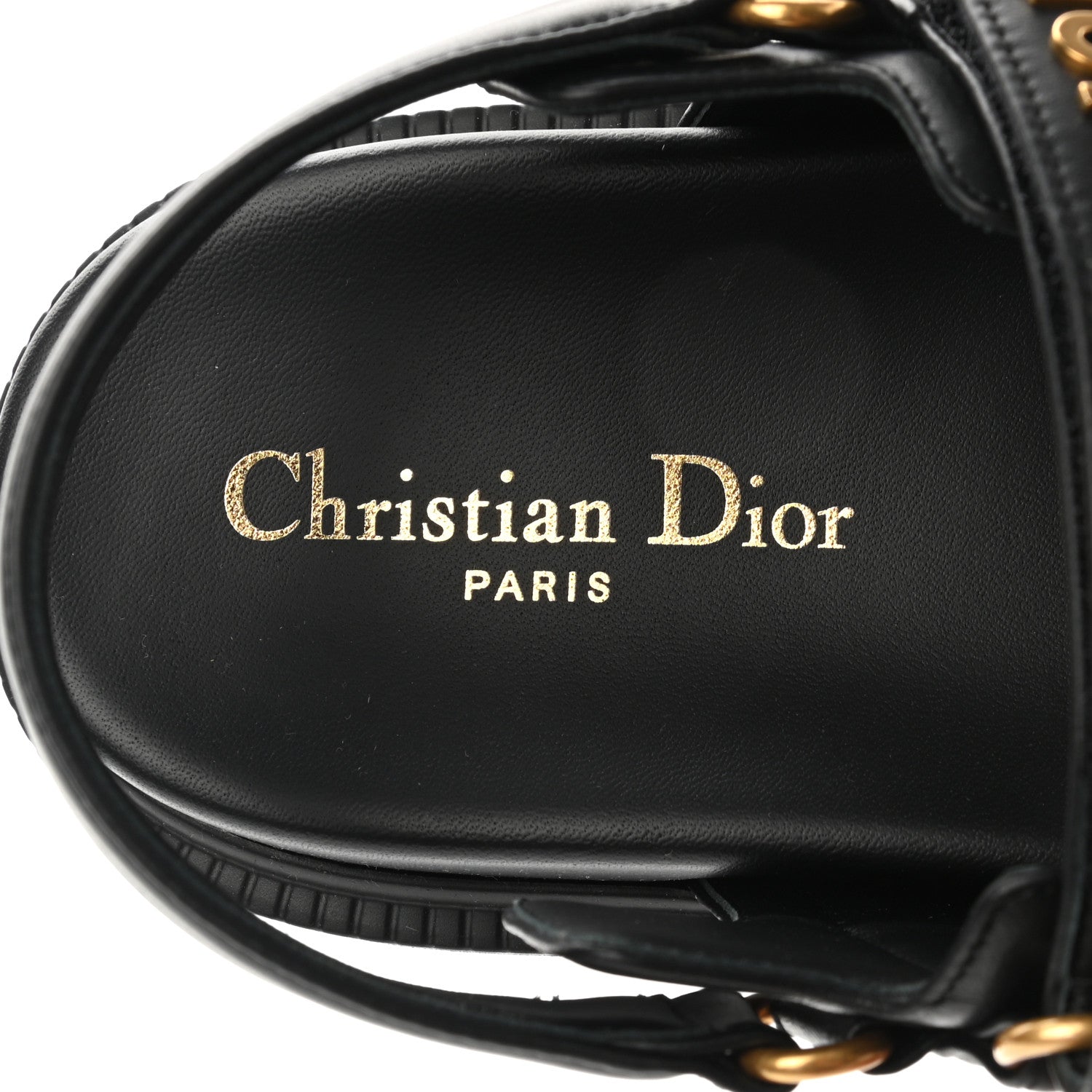 Christian Dior Lambskin Dioract Sandals 39 Black 7 of 9