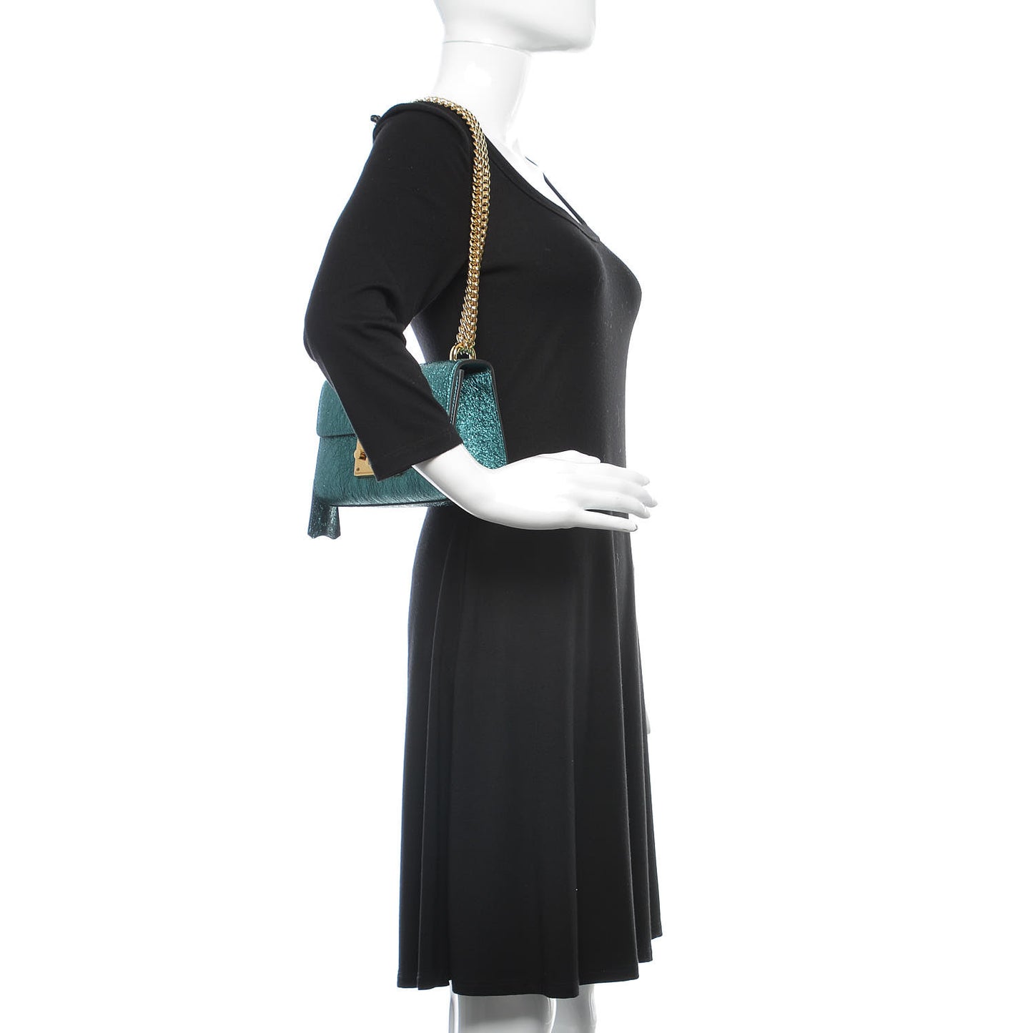 Galassia Small Padlock Shoulder Bag Turchese