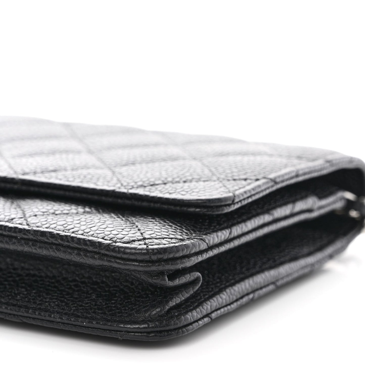 Caviar Quilted Wallet on Chain WOC Black