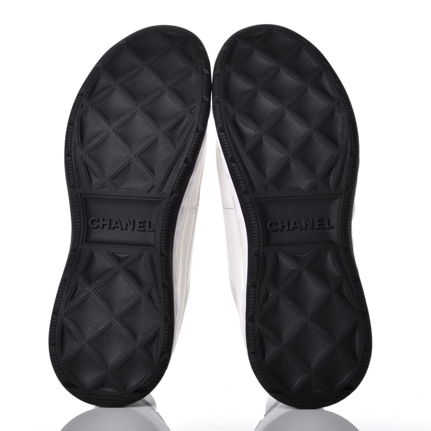 Chanel Velvet Calfskin Mixed Fibers CC Sneakers 41 Ivory Black 5 of 9