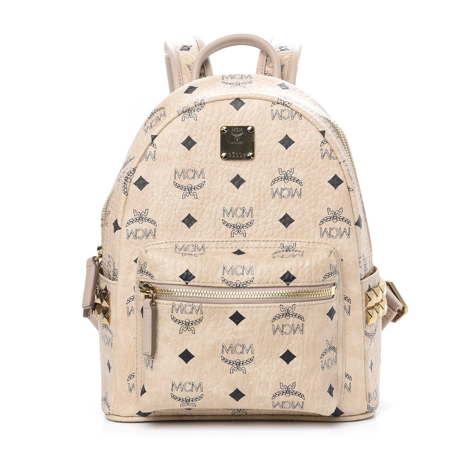 MCM Visetos Side Stud Mini Stark Backpack Beige 1 of 7