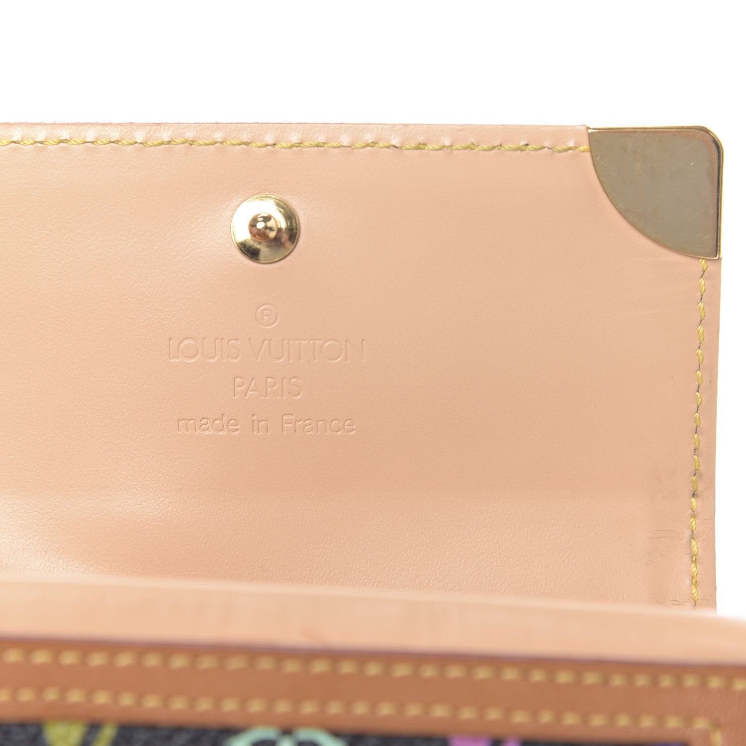 Louis Vuitton Monogram Multicolor Porte-Monnaie Plat Coin Purse Black 6 of 7