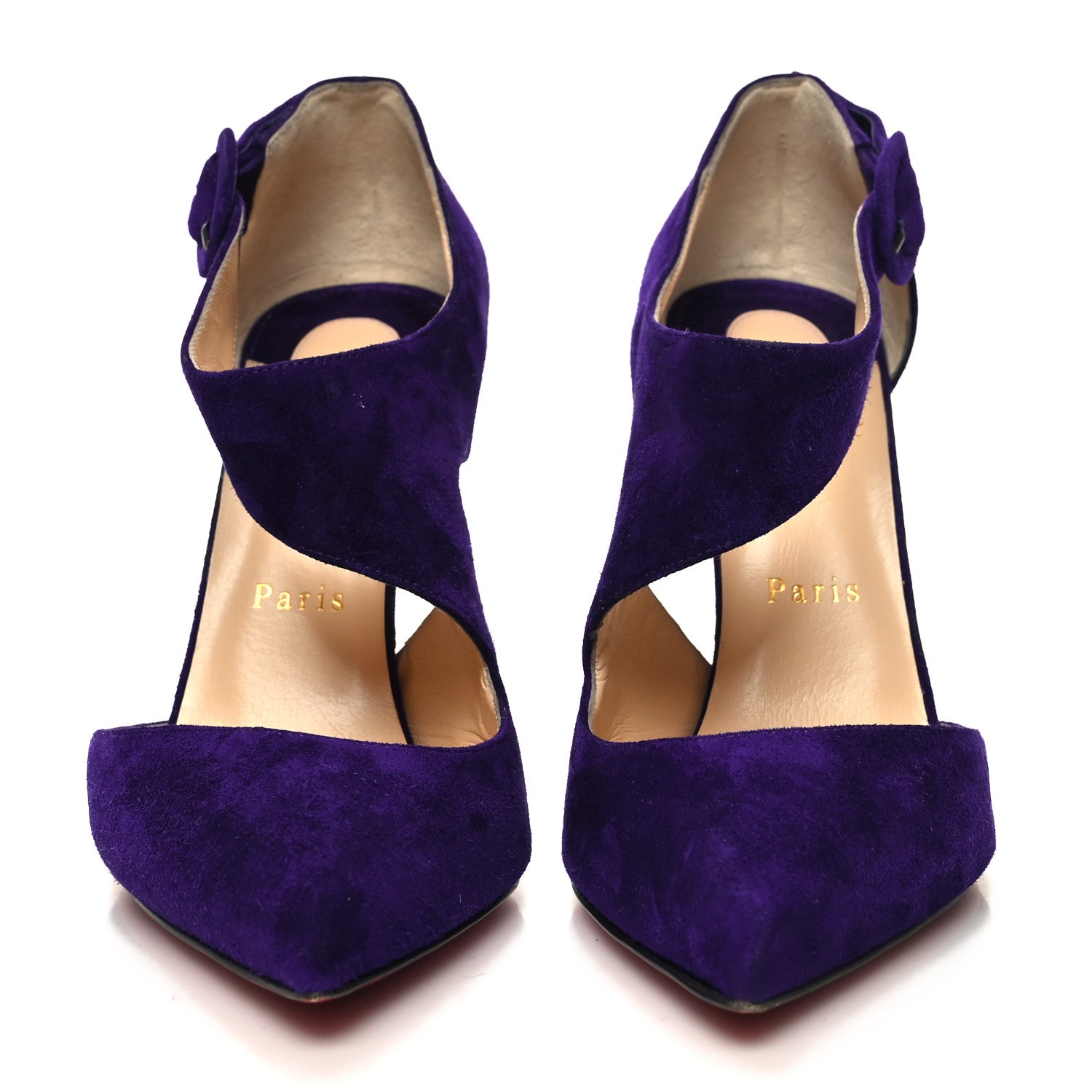 Christian Louboutin Veau Velours Sharpeta 120 Asymmetric Pumps 38.5 Etincelle 2 of 7